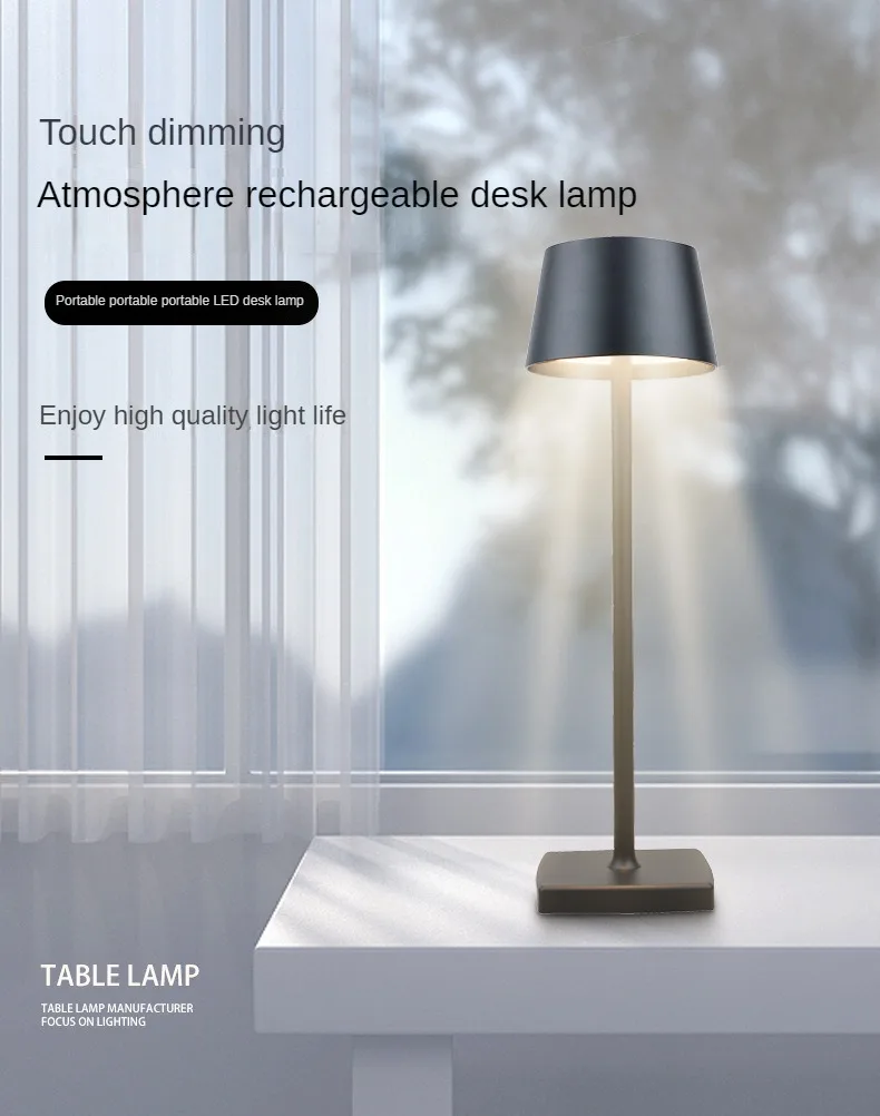 

Retro Bar Atmosphere Table Lamp Bedroom Book Lamp Reading Eye Protection Rechargeable Table Creative LED Table Lamp