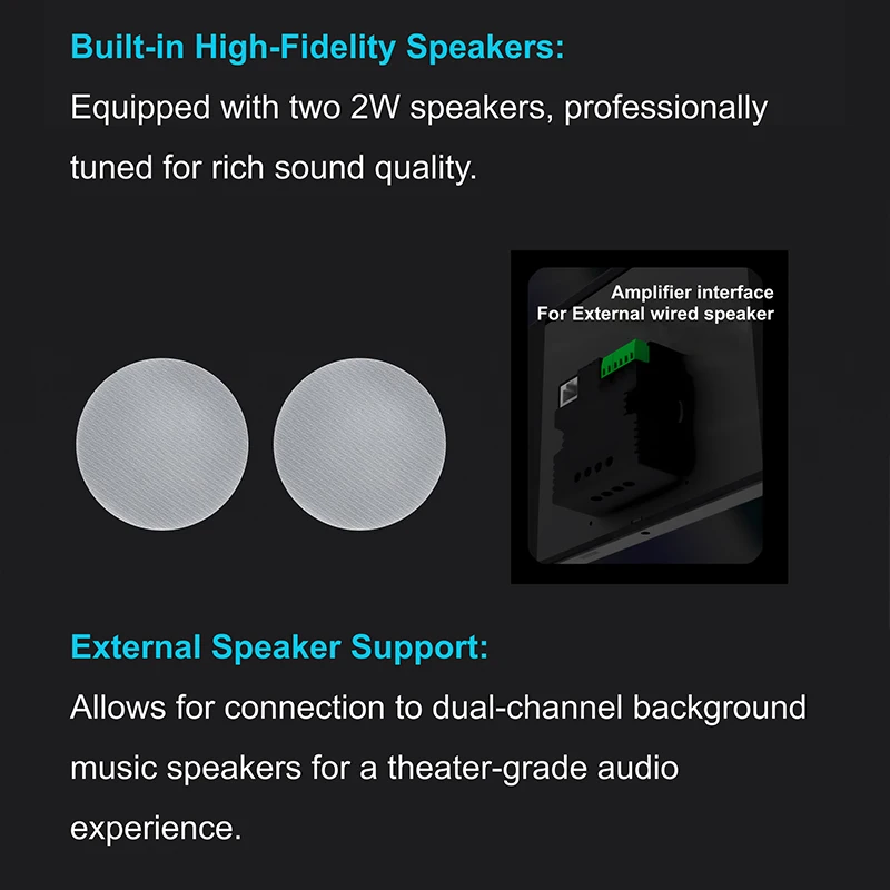 TUYA Smart Home Gerät Bedienfeld Wandmontierter Audioverstärker Bluetooth ZIGBEE Gateway Android11 Soundsystem mit IR Alexa