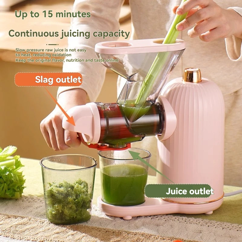 Fully Automatic Low-Speed Juicer, Household Small Pulp Separation Juice Extractor for Fruit Vegetable Soybean Avocado