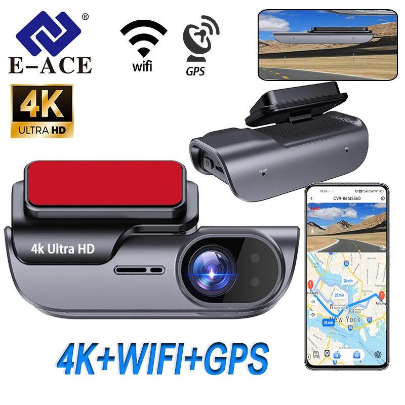 

Dashcam UHD 4K WIFI DashCam Night Vision Video Recorder Black Box Car DVR Camera Dash Cam Auto Support GPS G-Sensor 24H Parking