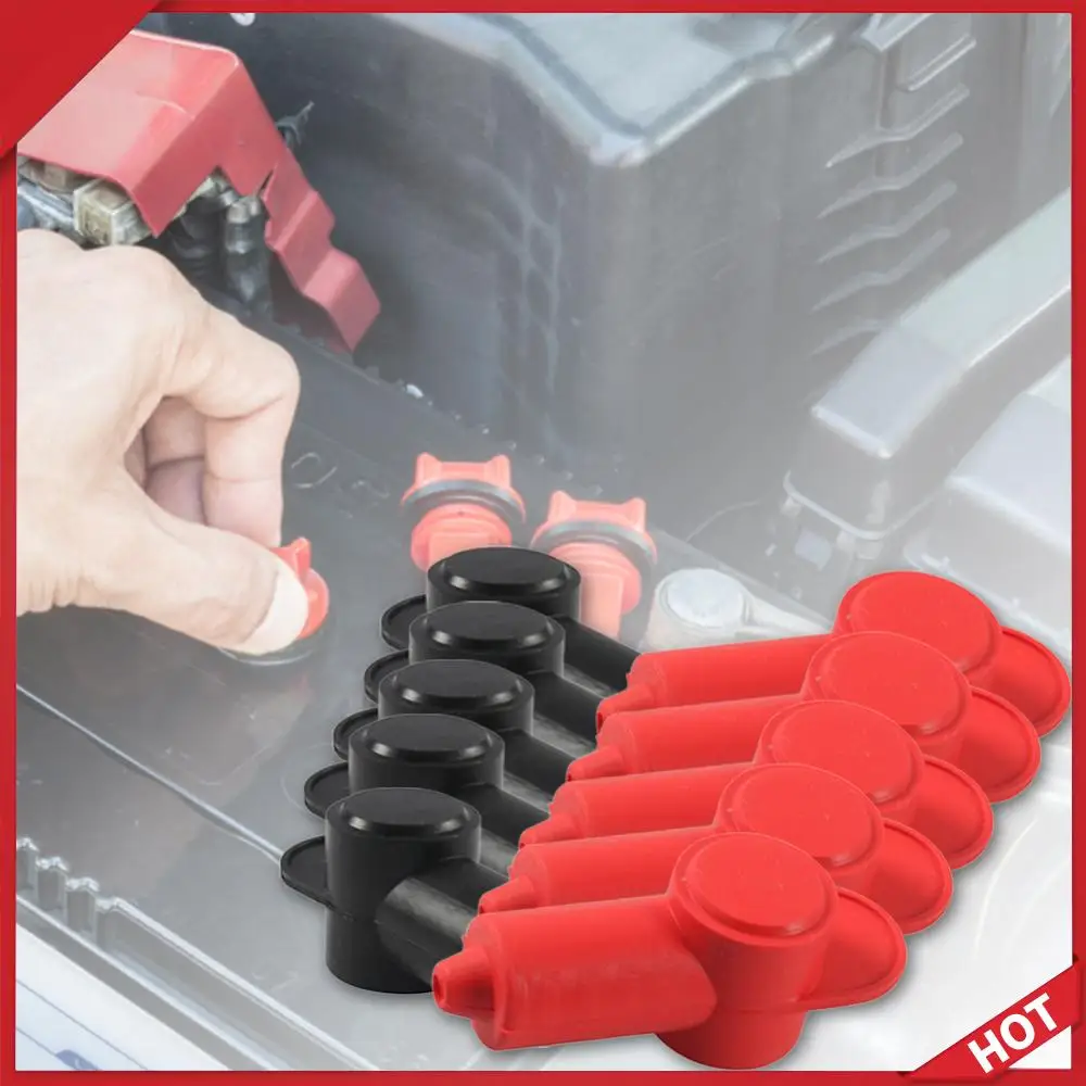 

Набор из 10 силиконовых защитных колпачков для клемм автомобильного аккумулятора, крышки для кабелей генератора и аккумуляторных штырей