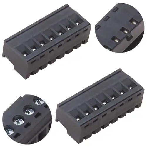 

5.08mm Phoenix Connector 7 Pin, Black PCB Screw Terminal Block Connector Screw Connection (2Pcs 5.08M-BK-7P)