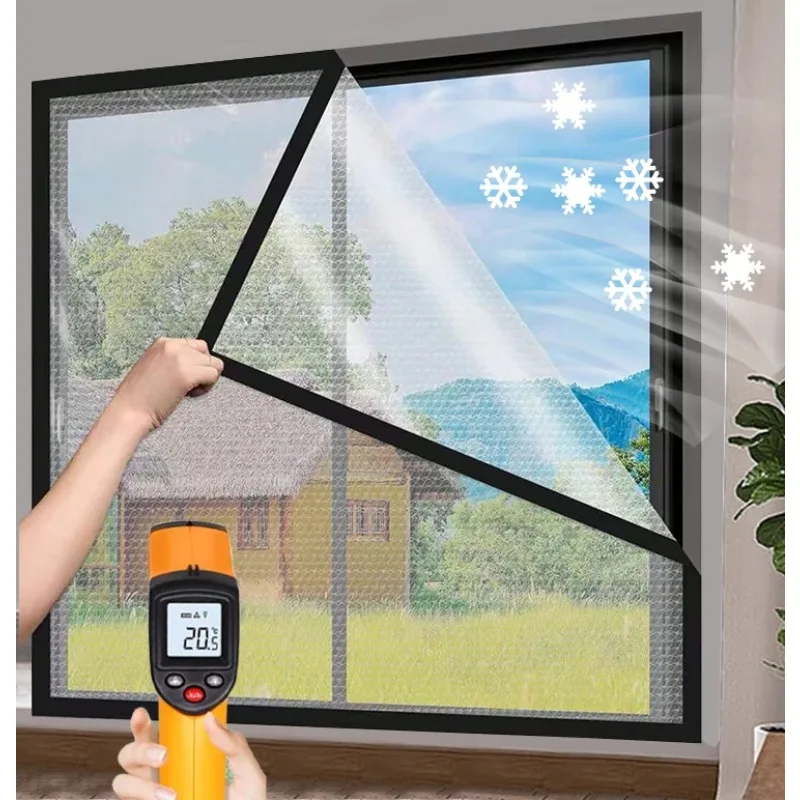 

Velcro self-adhesive windproof and cold proof curtains, winter thick bubble insulation film, dust-proof and antifreeze windows