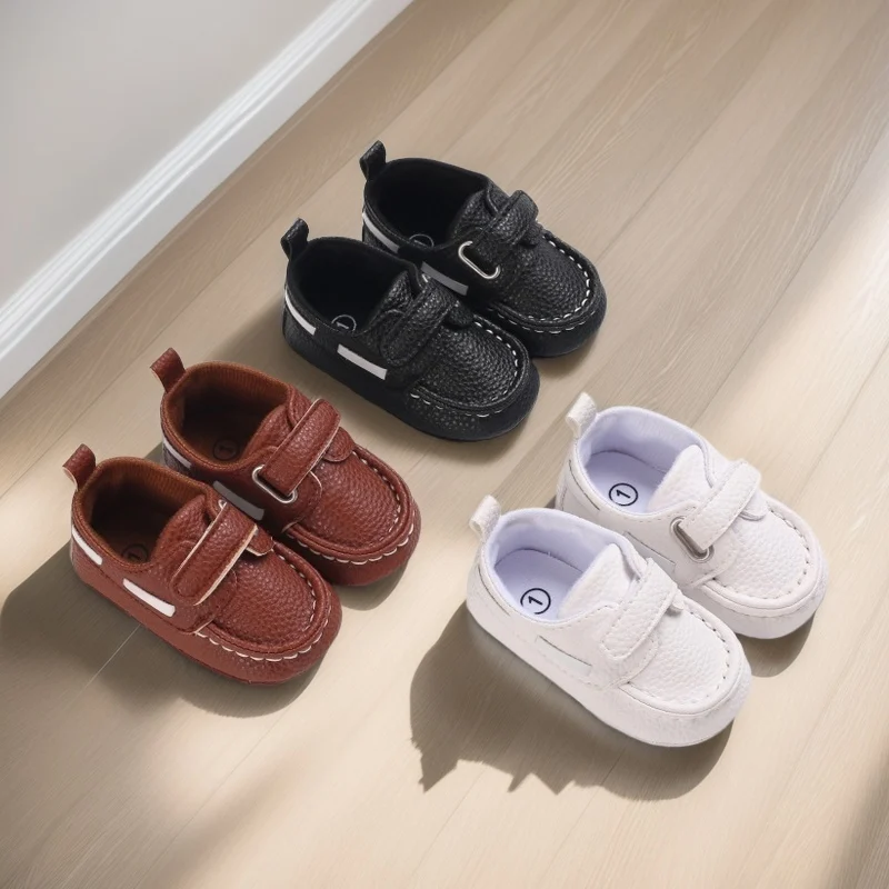 أحذية رياضية عصرية ومريحة بلون موحد مناسبة للرضع الذكور، أحذية مشي خفيفة الوزن وغير قابلة للانزلاق مناسبة