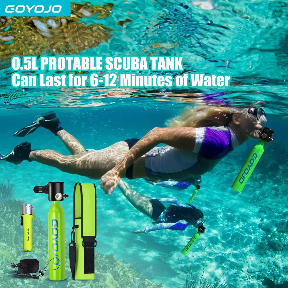 

0.5L Underwater Tank Cylinder Oxygen Kit Scuba Tank Diving Cylinder Outdoor Oxygen Tank, 5-10 Minutes Scuba Diving Tank