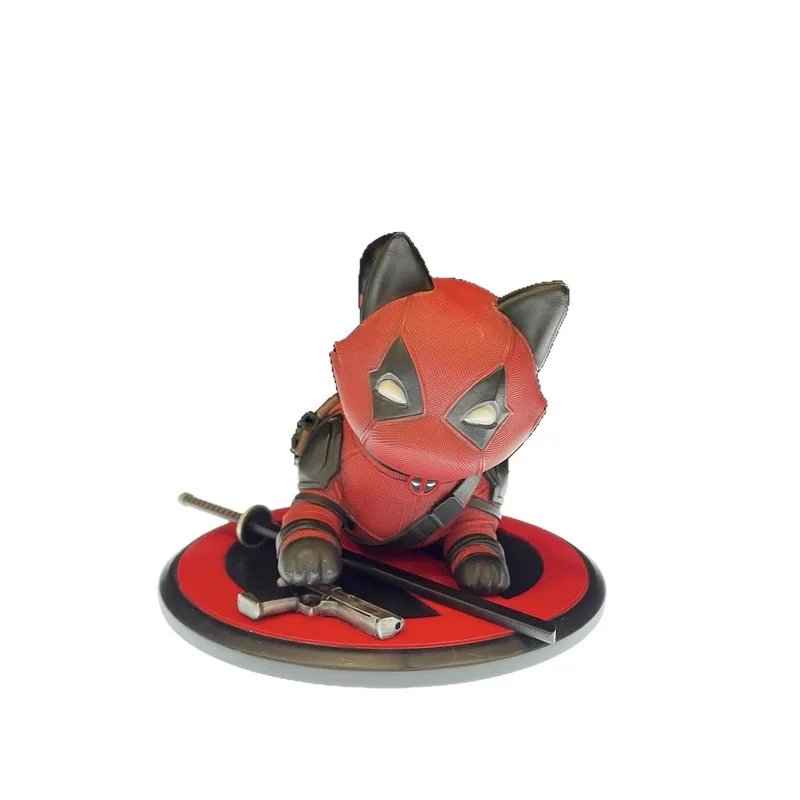 Marvel Comics Fulian Deadpool kitten magic hand-made baby pet elf doll ornaments car model gifts limited exquisite hand-made