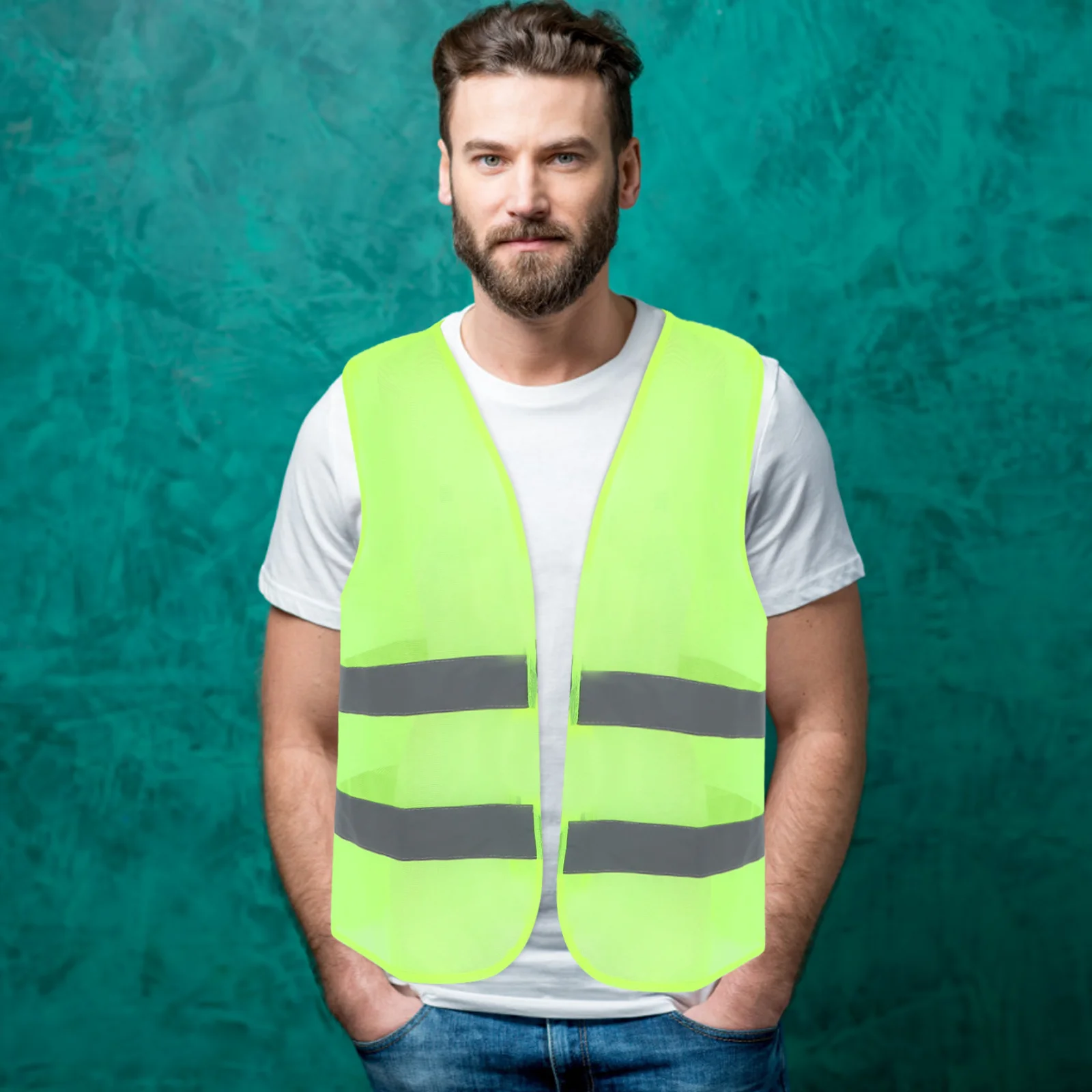 4 PCS High Visibility Cycling Riding Vests Reflective Safety Vests Jackets for Outdoor Construction Work Safety Road Traffic San