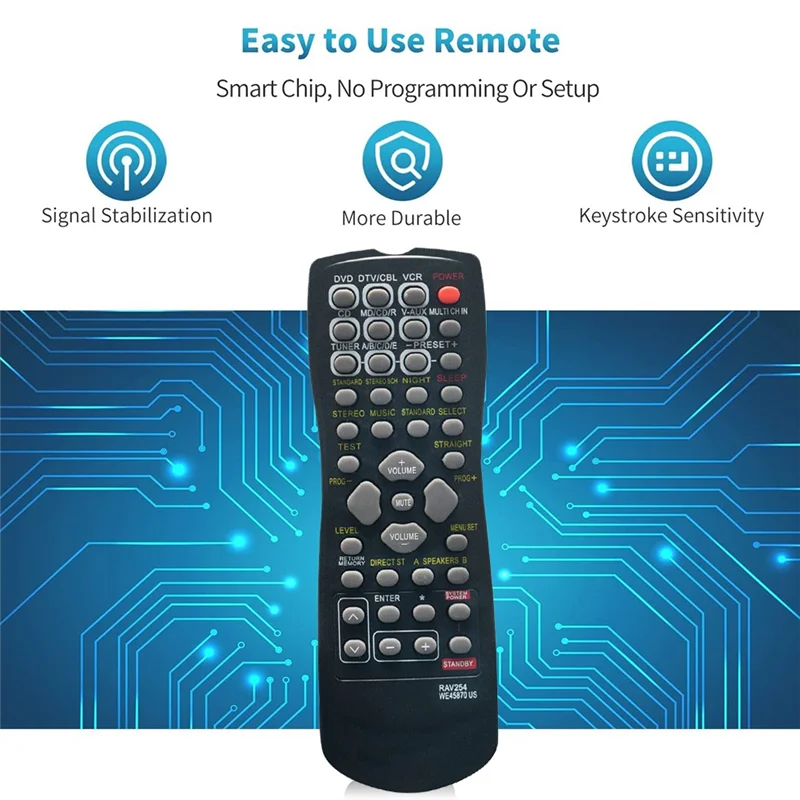 Unique! RAV254 Replace Remote Control for Yamaha Receiver RX-V496 HTR-5240 HTR-5250 HTR-5630 RX-V350 RX-V359 RX-V390