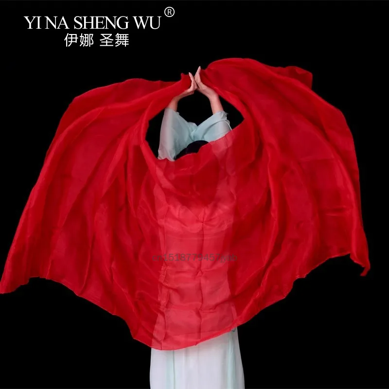 Danse du ventre foulard en soie lancer à la main dégradé couleur danse pratique Performance voile de soie personnalisé 100% vraie soie voile de danse du ventre