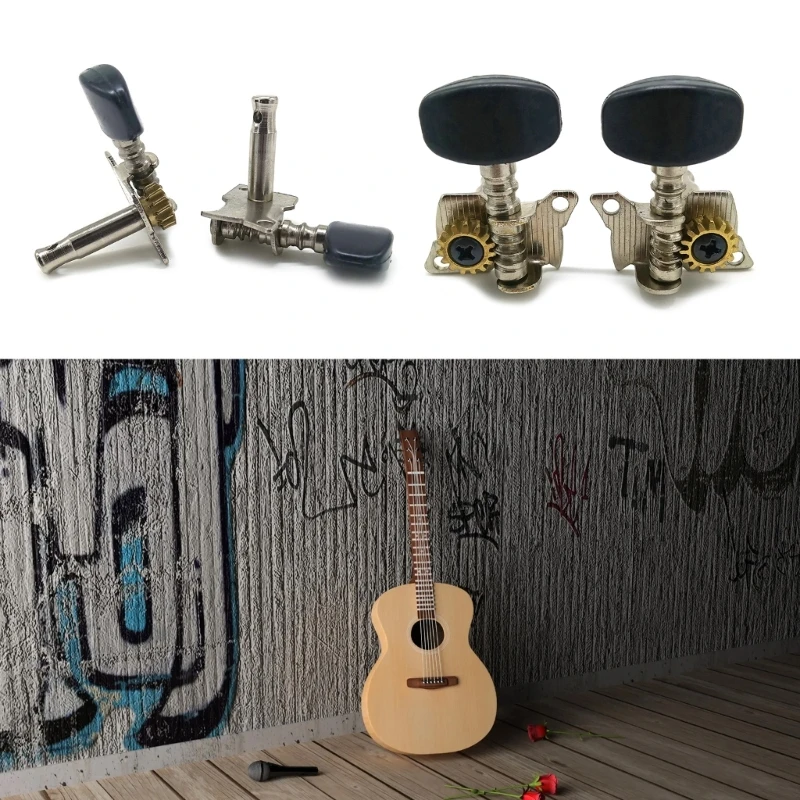 Steel Pin Guitar Ukulele 4 String Tuning Keys Winding Kits Short Size 2R and Guitar Machine Head Guitar Tuning Pegs