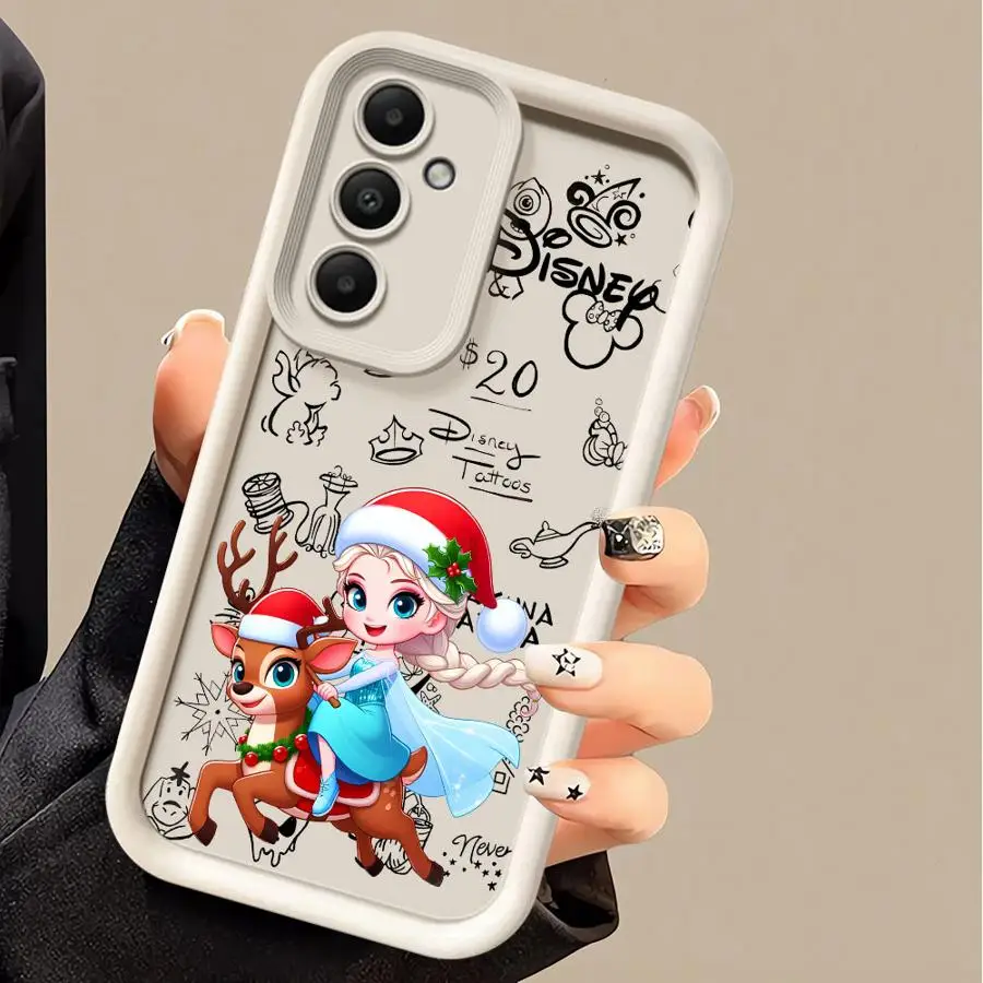 Christmas Disney Princess Elsa Shockproof Case for Samsung Galaxy A54 A52 A14 A53 A12 A13 A50 A23 A51 A71 A34 A21s Phone Cover