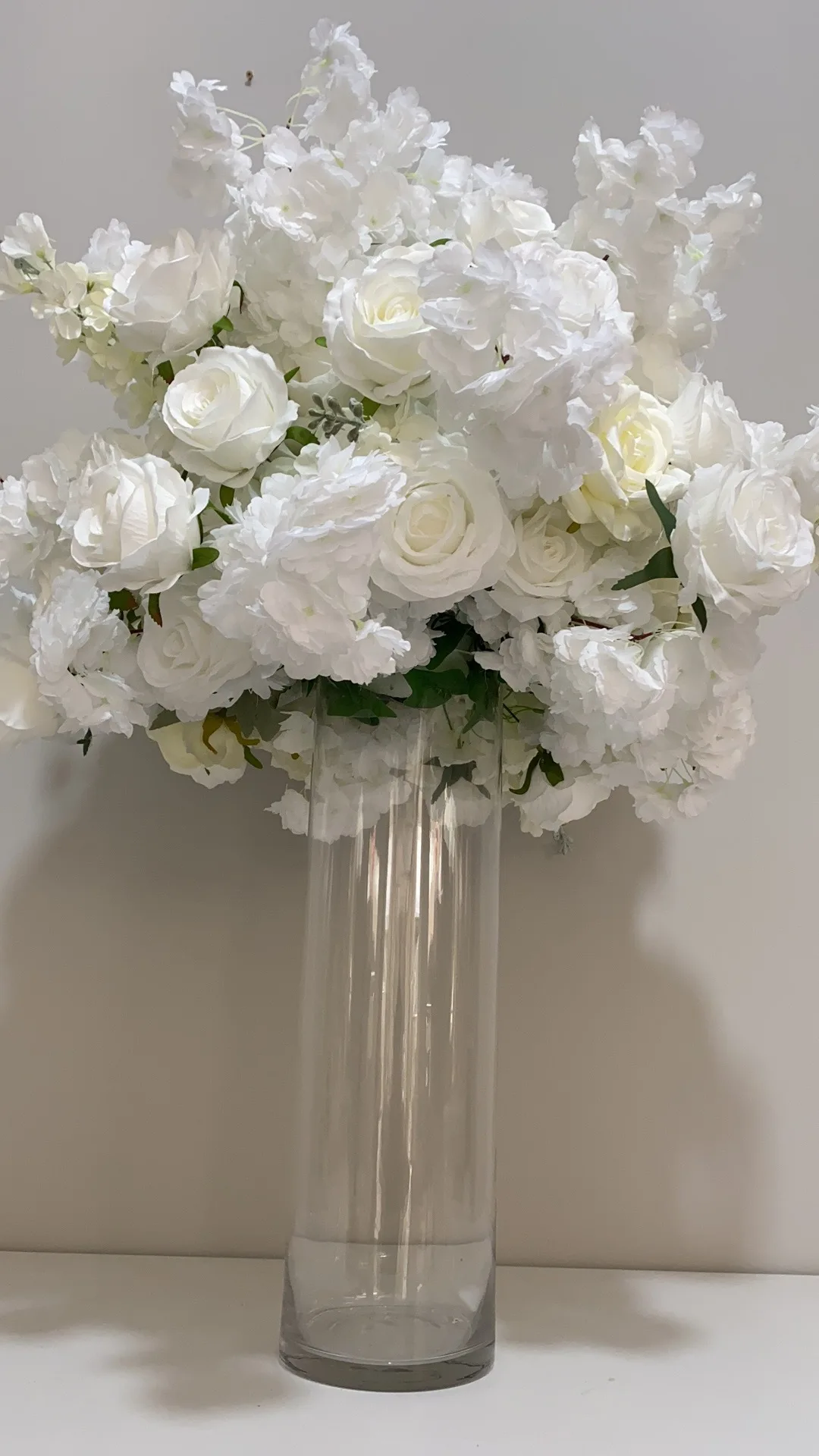 Künstliche Weiße Kirschblüten-Larkspur-Blumenkugel Hochzeitstisch-Mittelstück Blumendekoration Heiratsantrag Heim-Party-Event Großhandel – Detail 3