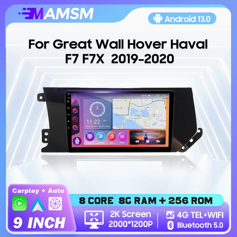 MAMSM Android 13 Car Radio For Great Wall Hover Haval F7X 2019-2020 Multimedia Bluetooth Player Navigation 4G GPS Carplay stereo