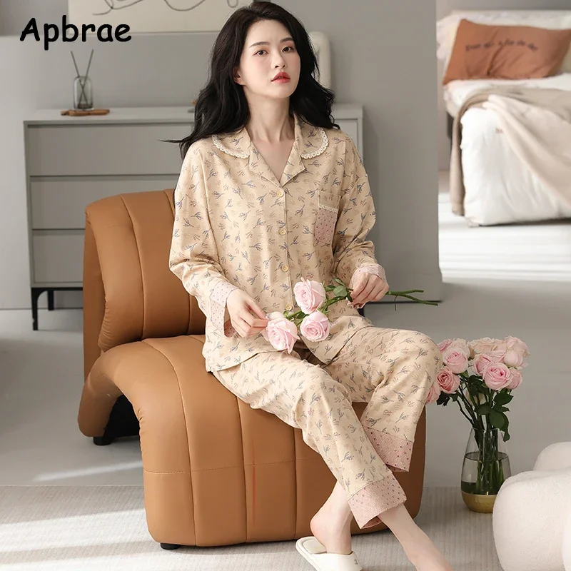 New Pajamas Autumn Winter Faux Cotton Sleepwear Long Sleeves Cardigan Pijamas Lapel Women Pyjamas Strawberry Print Loungewear