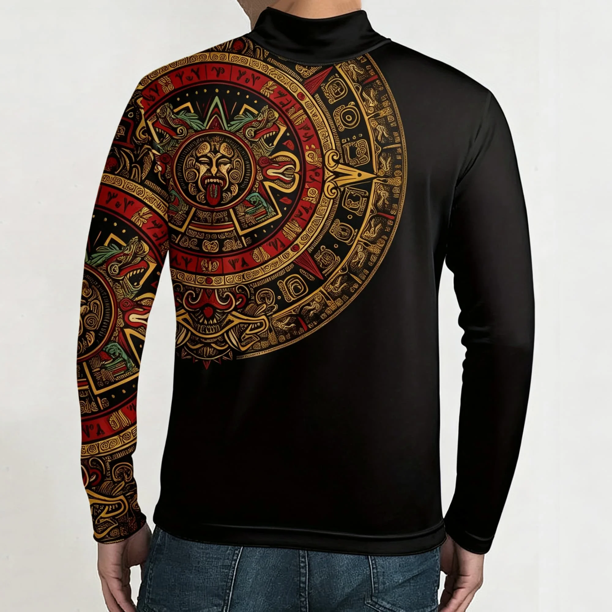 Fun Loose Fit Men’s Casual Sports Long Sleeve T Shirts Mock Neck Top Stylish Trendy Comfortable Lightweight Men’s Versatile Tops