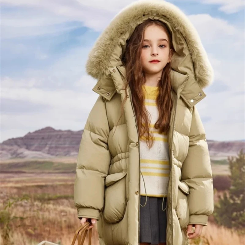 Girls Coat Overcoat Jacket Windbreak Outerwear 2024 Solid Winter Autumn Warm Cotton Christmas Gift Children's Clothing