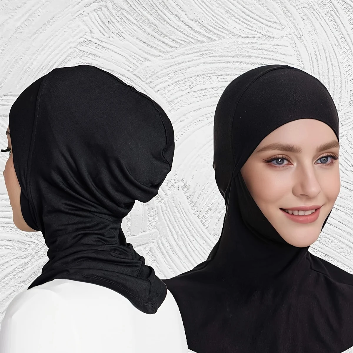 Fashion Monochrome Modal Base Hijab Turban Elegant Thin Breathable Instant Hijab Elastic Pullover Cap For Women Casual Outdoor