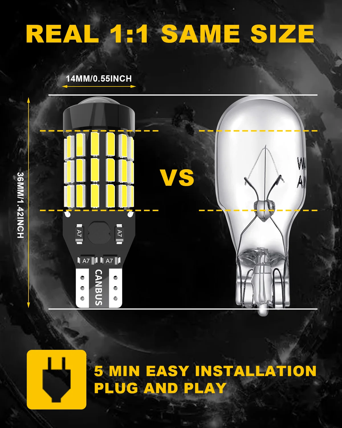 OUSHI W16W T15 921 Led لمبة الضوء العكسي، Canbus خالية من الأخطاء 12 فولت 24 فولت 6500 كيلو زينون أبيض 4000 لومن 912 904 906 Led احتياطية الضوء #5