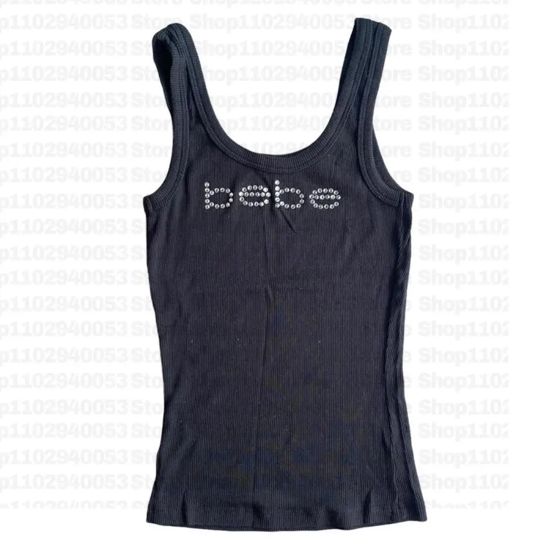Vintage Sleeveless Tank Top Letters Summer Print Personality Crop top Sleeveless Slim Streetwear Punk Y2K Baby Tee Short Sleeve