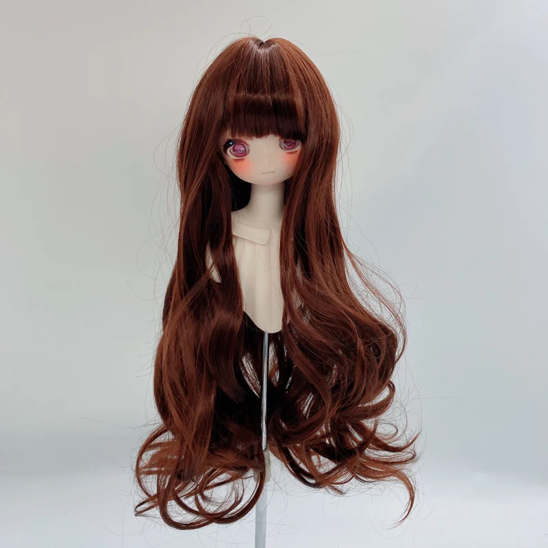 1/3 1/4 1/6 Bjd Doll Wig Accessories Dark Borwn Long Curly Wig for 60cm Doll Girls DIY Toys