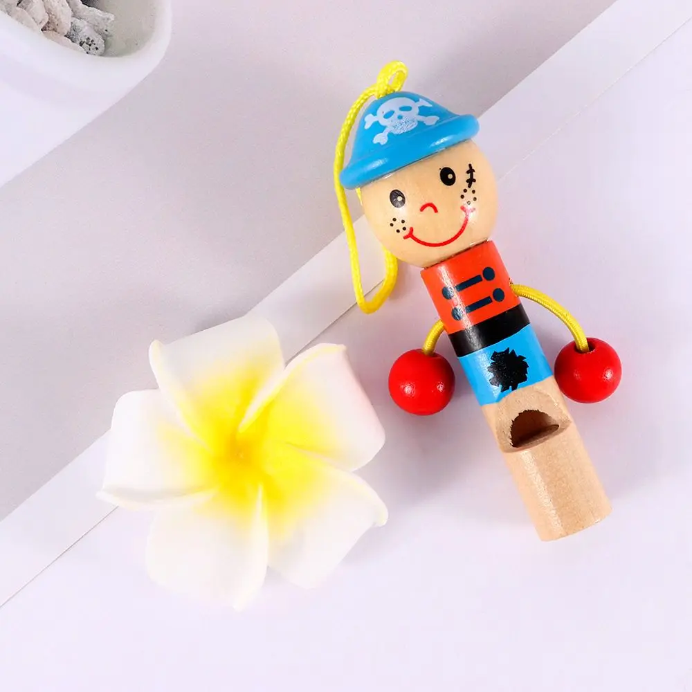 Cartoon Party Favors Educational Kids Toys Little Pirate Whistle Wooden Toys Musical Gift