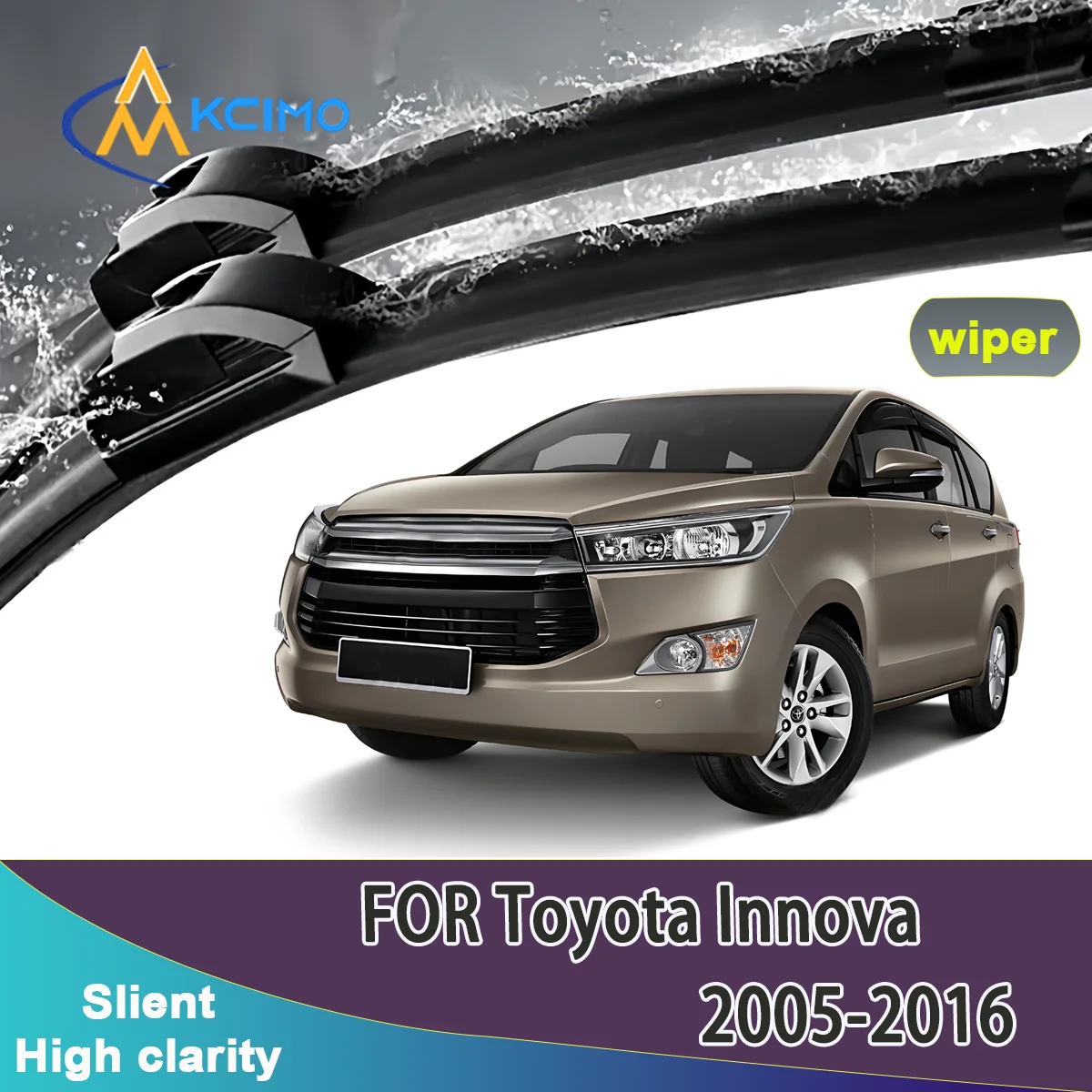 

2pcs Quality Windscreen Silent Black Car Rain Brush Suitable for Toyota Innova AN40 2005-2016 Toyota Kijang Innova Front Wiper