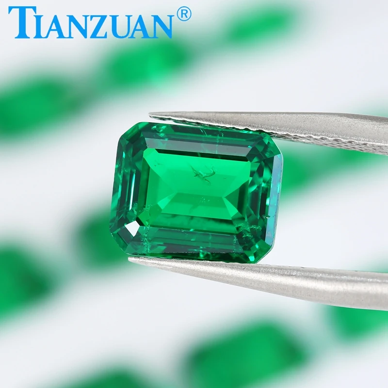 

Lab-grown Yttrium Aluminum Garnet Emerald Cut Synthetic Green YAG Loose Gemstones Stone for Jewelry Making