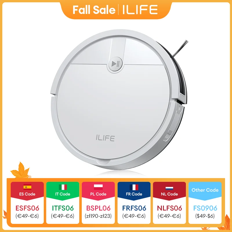    ILIFE V2 Roboterstaubsauger, 120-minütiger Laufzeit, selbstaufladender Roboterstaubsauger, schlank, leise, ideal für Tierhaare und Hartböden
