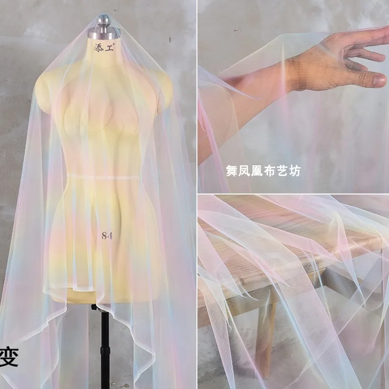 

Свадебная сетчатая ткань с градиентом, прозрачное платье, дизайнерская одежда, ткань для шитья на метр, оптовая продажа, ткань, материал «сделай сам»