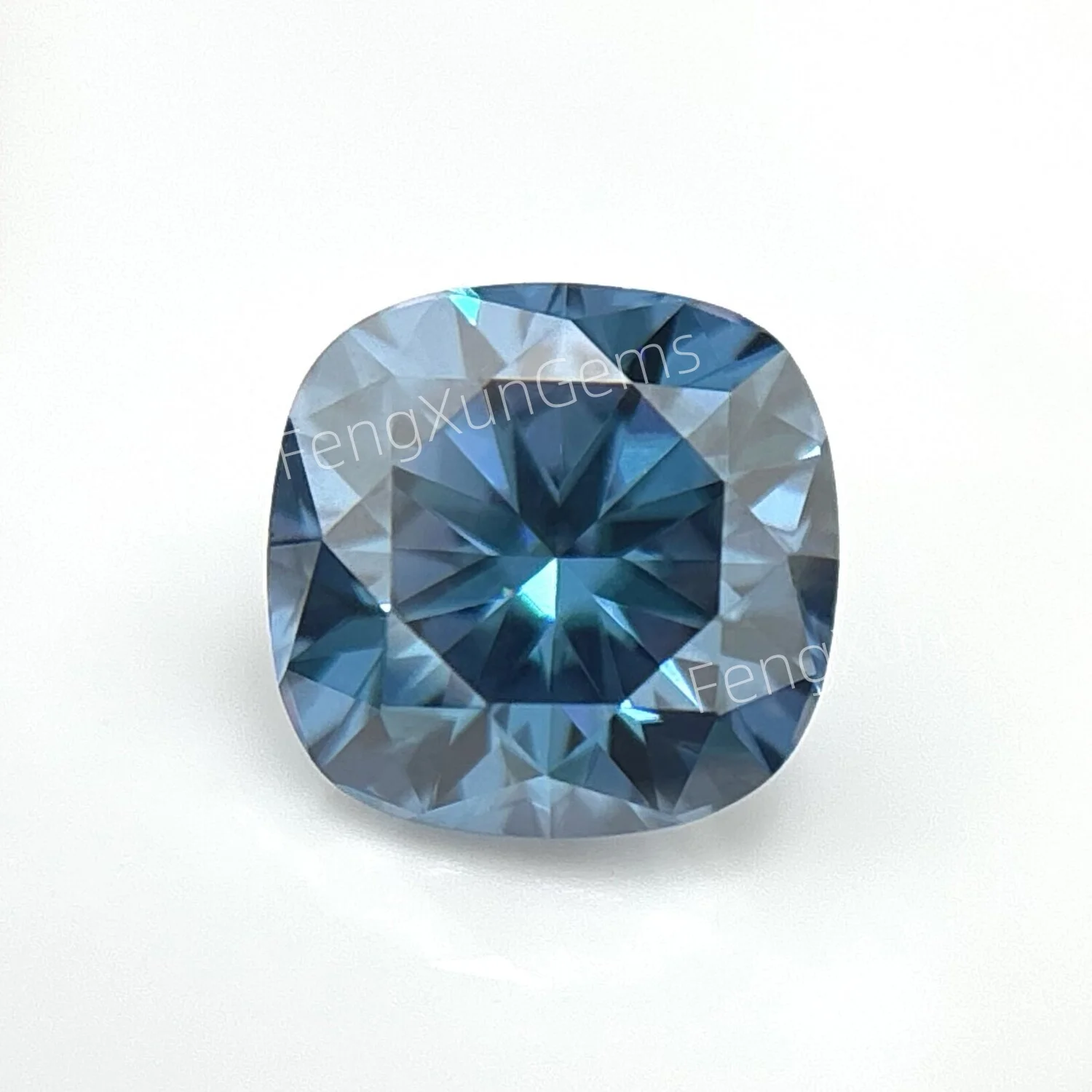Moissanite Stone Royal Blue Cushion Cut Lab Synthetic Gemstone Passed Diamond Tester Comes With GRA Certificate