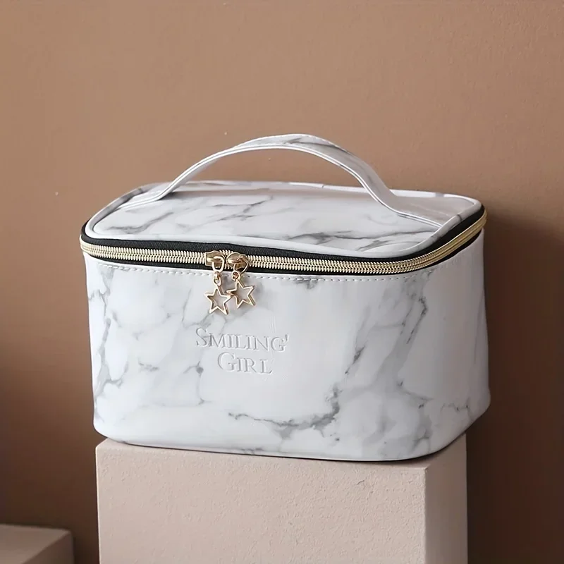 Marble PU Makeup Bag Travel Portable Portable Hand Wash Bag Large Capacity Makeup Storage Bag