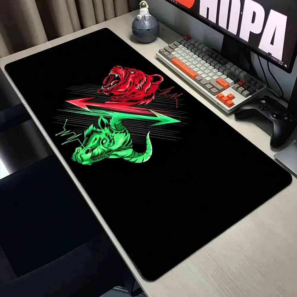 Bull Bear Trading Chart Mouse Pad 40X90 Large Computer Office Game Table Mats Anti Slip Gaming Keyboard Mousepad Long Desk Pads