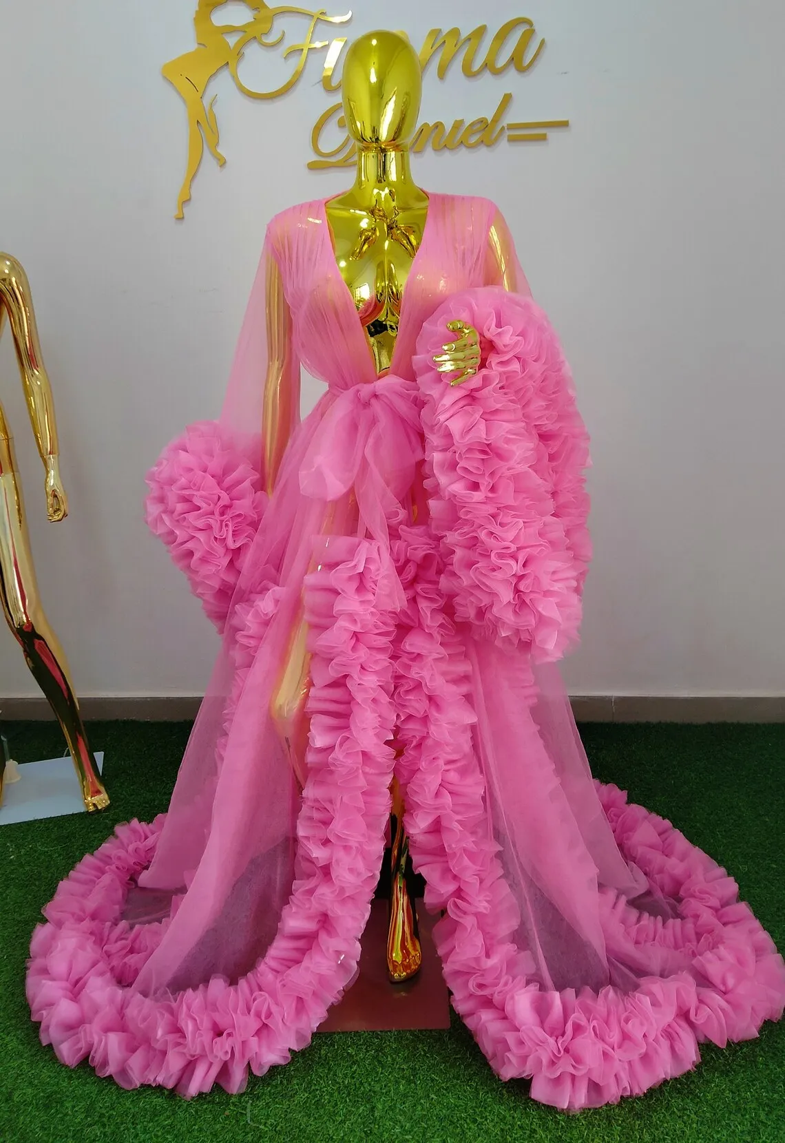 Robe de Bal en Tulle Rose Chaud, Tenue de ixPersonnalisée, à Volants, avec Ceinture à Nministériels d, pour Séance Photo, ixPréChristophe