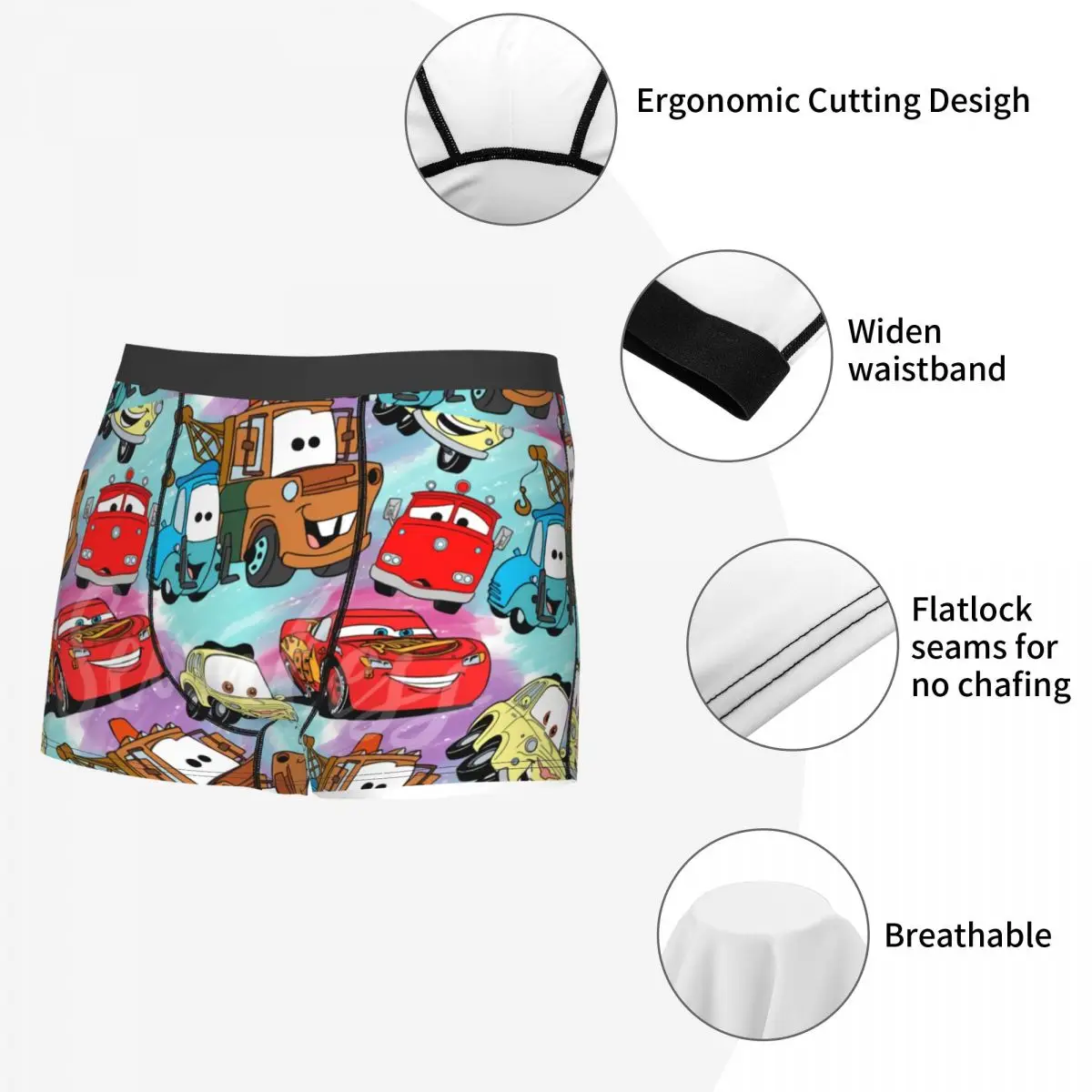 Custom Lightning McQueen Cars Collage Boxers Shorts Men\'s Briefs Underwear Novelty Underpants