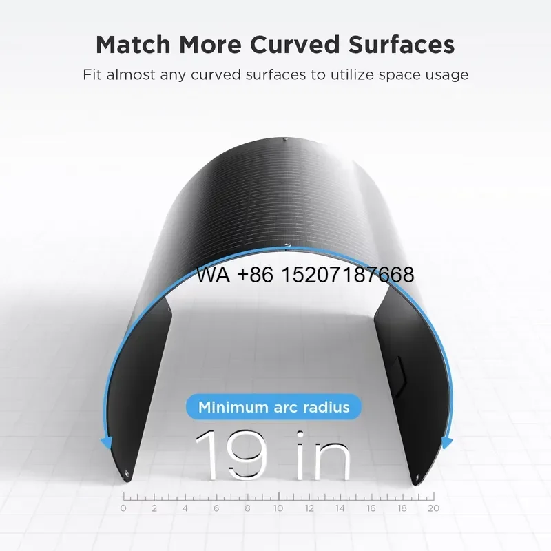 Wmwmnu for Callsun 100W Flexible Solar Panel PERC A+ Monocrystalline Silicon 23% Efficiency IP68 Waterproof Anti-Yellowing
