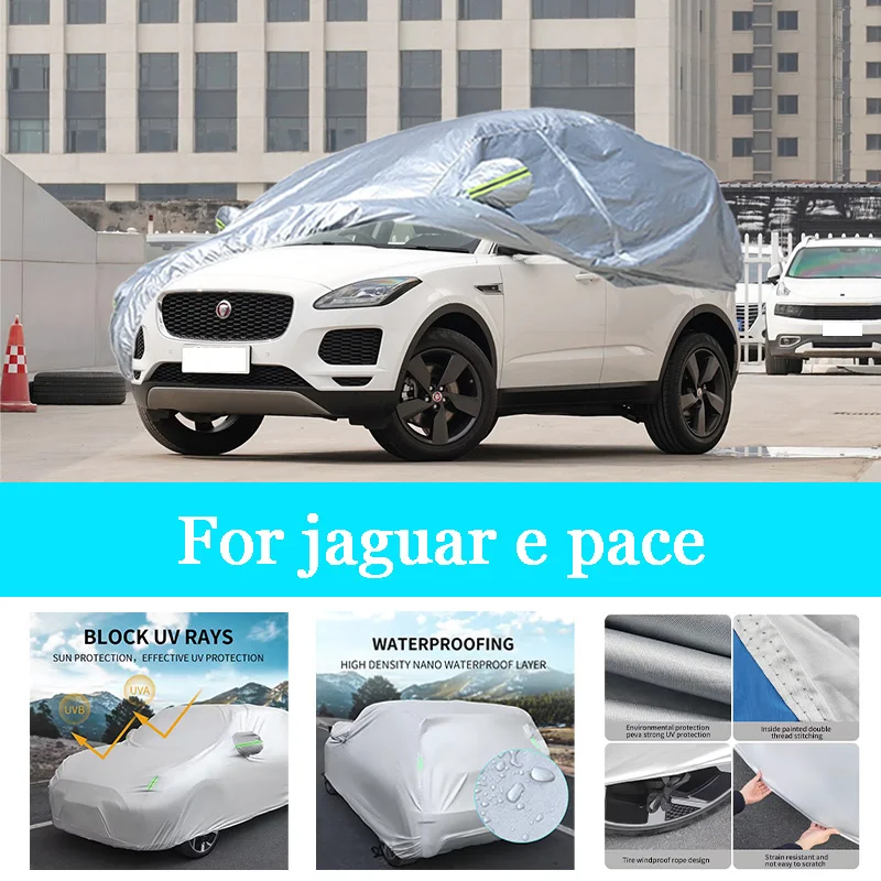 

Car Cover Outdoor Full Exterior Snow Cover Sunshade Waterproof Dustproof Protection with Reflective Strips for Jaguar E Pace