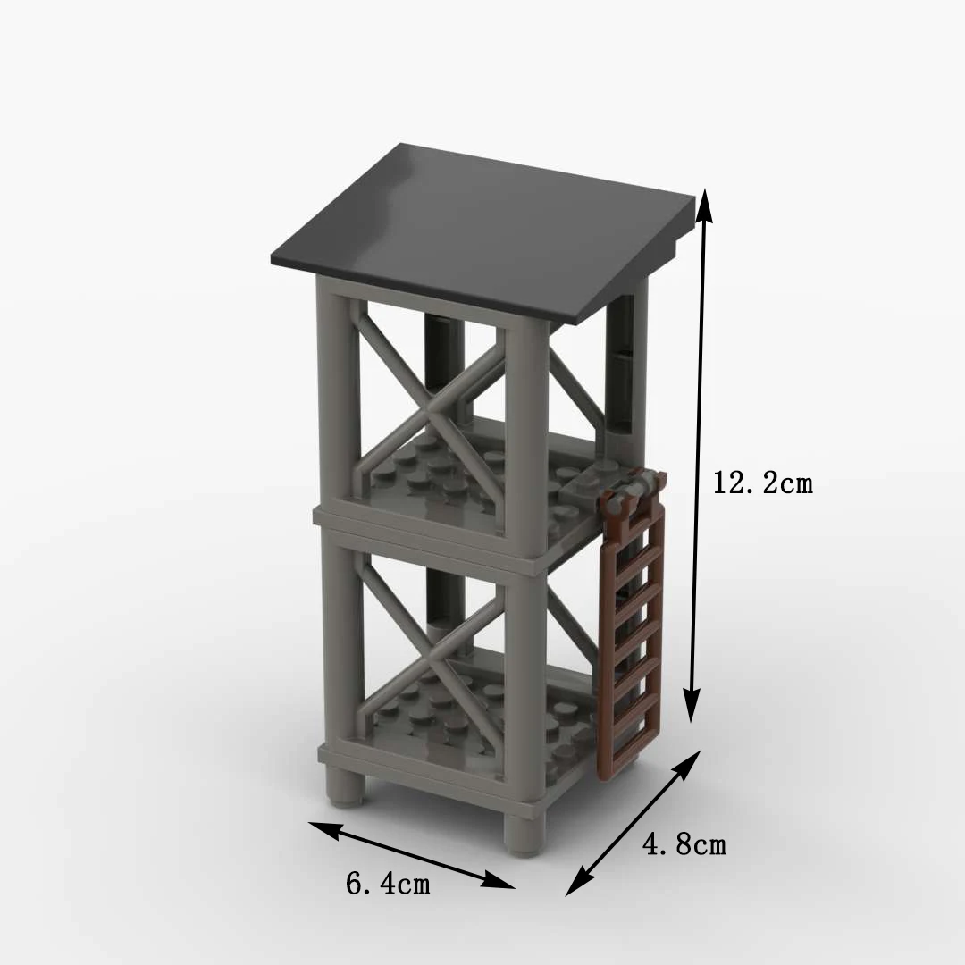 Militärserie MOC Baustein-Modell Wachtürme Aussichtstürme Schlachtfeld-Requisiten Kriegs-Baudekorationen – Detail 9