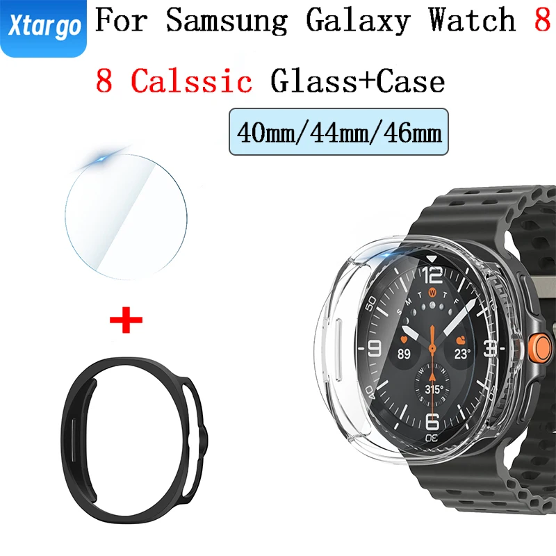 

Glass+PC Case for Samsung Galaxy Watch 8 40mm 44mm 8 Classic 46mm Hollow Hard Protective for Galaxy Classic 8 Accessories