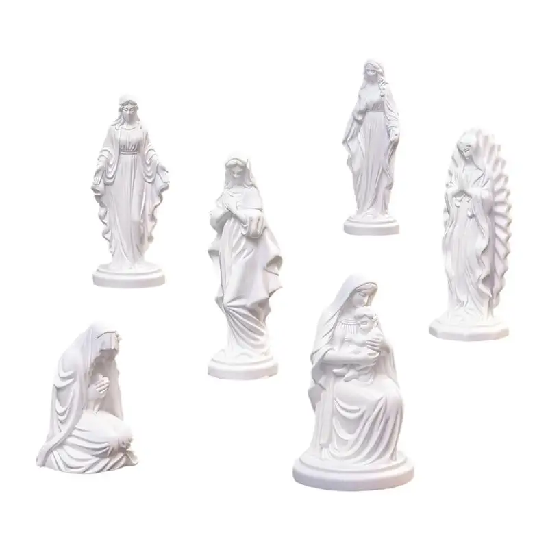 Set mit 60 Miniatur-Statuen aus Harz, Segen der Heiligen Mutter, religiöse, katholische Heimdekoration, Figur für Altar – Detail 5