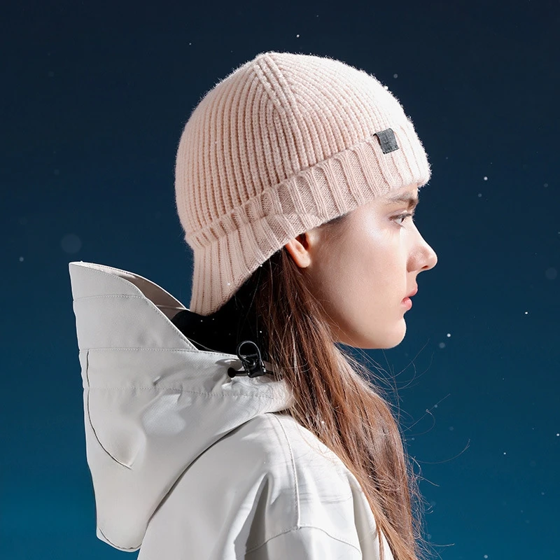 

Winter Knitted Hat Unisex Soft Warm Cycling Skiing Caps Outdoor Skating Cycling Windproof Peaked Hat