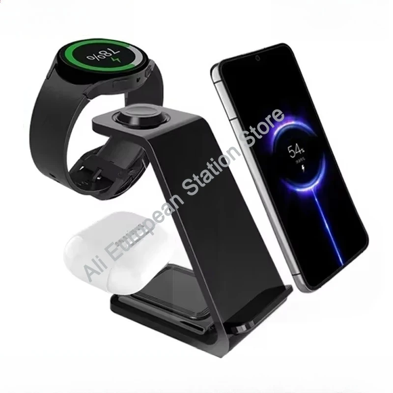 Support de chargeur sans fil rapide 15W, pour iPhone 17-12, Samsung S20 S21, Apple Watch 8/7, Samsung Galaxy 6/5, Station de charge