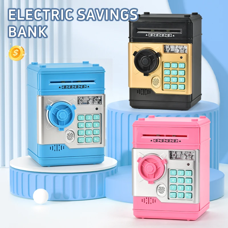 

Mini ATM Kids Fingerprint Password Lock Money Box Toy for Boys And Girls Christmas New Year Gifts Educational Piggy Bank