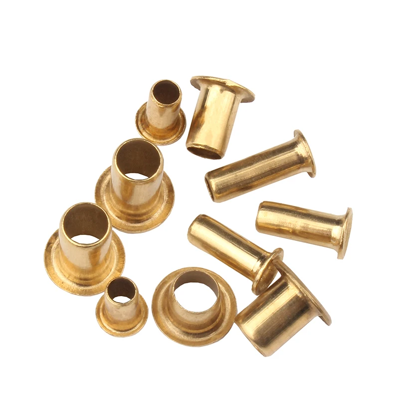 GB876 M0.9 M1.3 M1.5 M1.7 M2 M2.5 M3 M4 M5 M6 Brass Copper Hollow Rivet Circuit Board PCB Nails Through-Hole Tubular Rivet Nuts