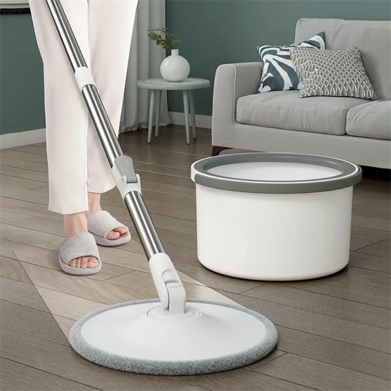 Rotation Floor Flat Lazy Mop & Bucket Decontamination Separation Microfiber Rag Water Washing Self-wring Dry Home Cleaning Tools