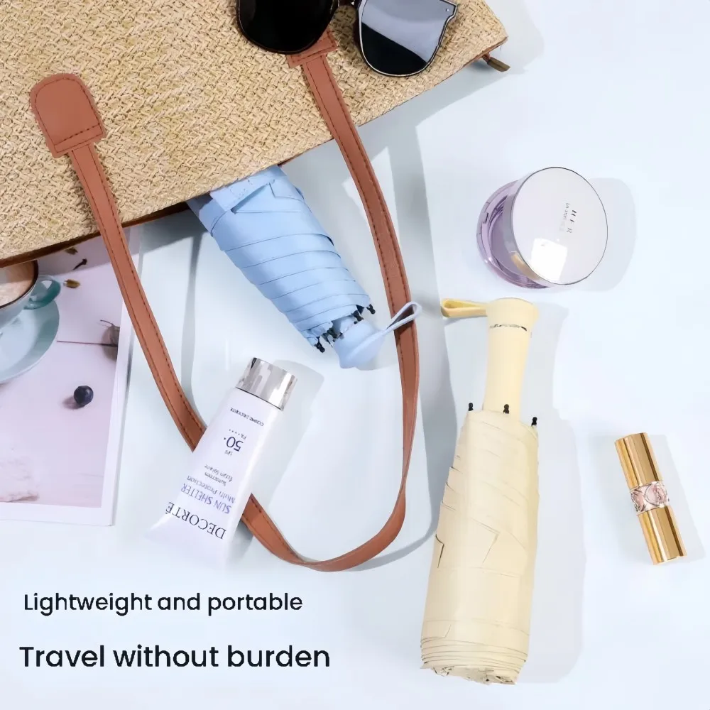 Mini Foldable Umbrella Retractable Five-Fold UV Protection Sunshade Rain Umbrella Sun Protection against Ultraviolet Rays