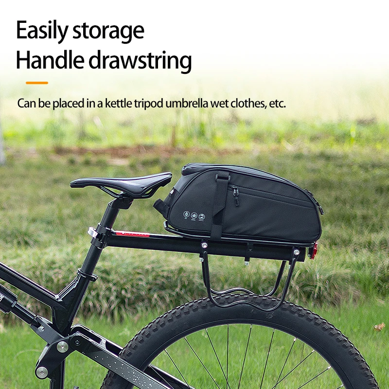 OFFBONDAGE Saddlebag Multifunctional Rack Bag Top Tube Bag Reflective Waterproof Handheld Large Capacity Adjustable Bicycle Bag