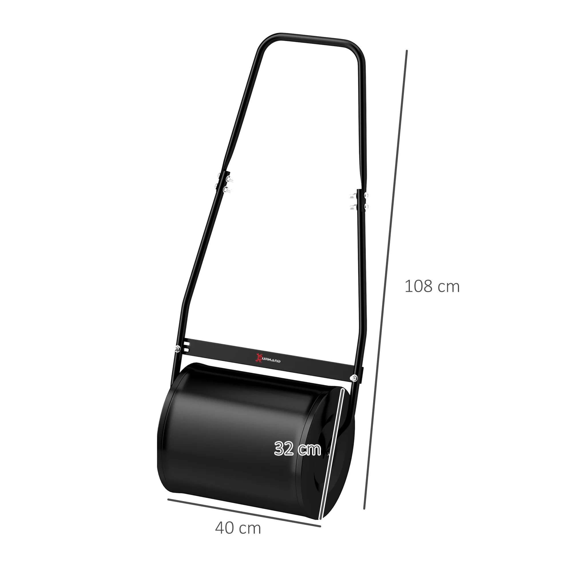 Bild 6: Durhand Metall-Gartenwalze 50X32X108 cm - Durhand. Schwarz
