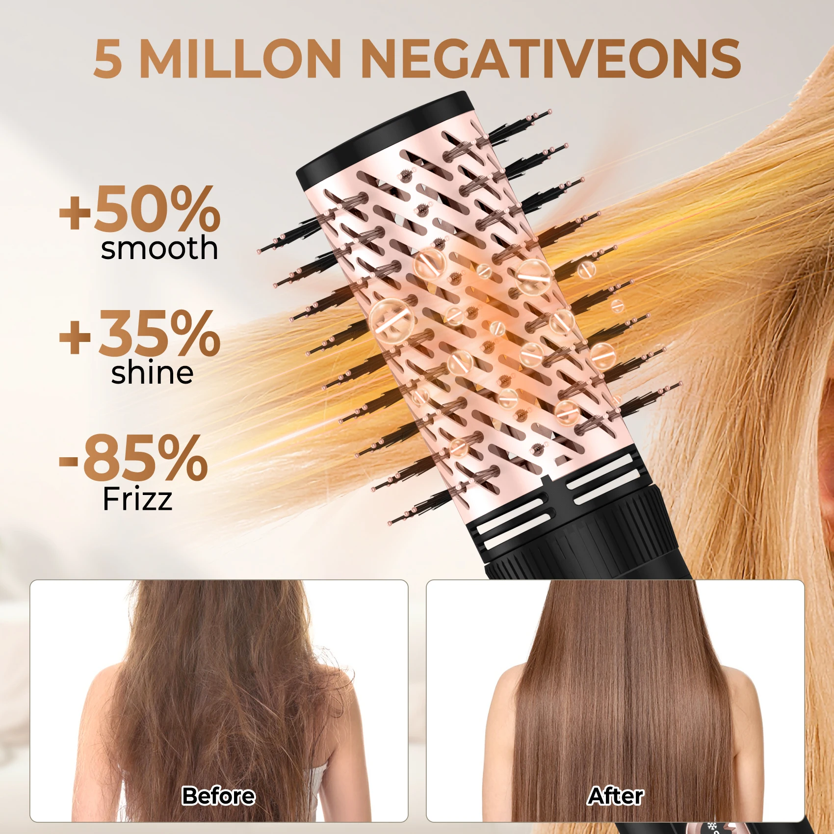 Hair Dryer Brush Blow Dryer Brush in One, 5 in 1 Hair Dryer and Styler Volumizer for Drying Straightening Curling