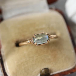 LAMOON Luxury Ring Women Accessories Natural Labradorite Topaz Gemstone Rings  925 S terling Silver Gold Plated Bijoux RI207