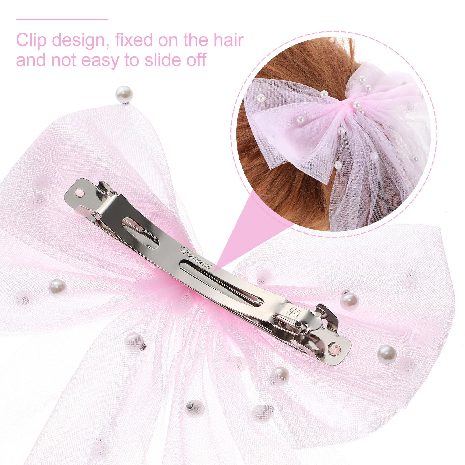 Fermaglio per capelli con fiocco di perle per donna Elegante accessorio da sposa da sposa Fermaglio per fiocco per capelli da sposa per la decorazione di eventi serali di ballo di fine anno